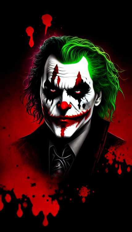 Joker, Red, Art, Graphique, Obscurité. Wallpaper in 2048x3584 Resolution