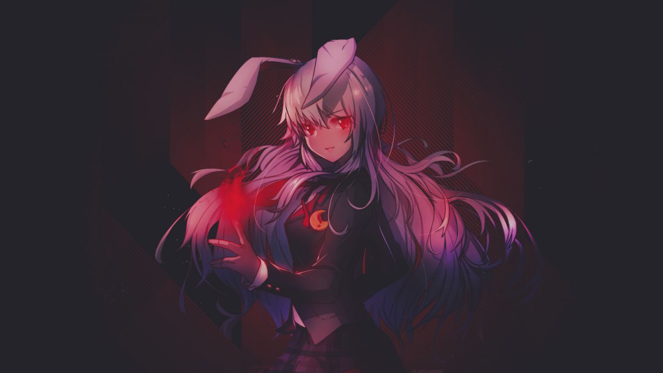 woman in black and red dress anime character