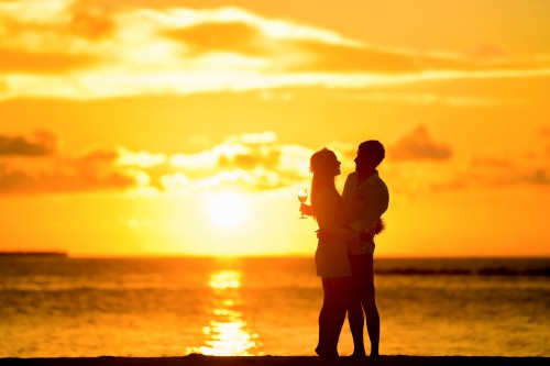 Image hug, sunset, romance, People in nature, horizon