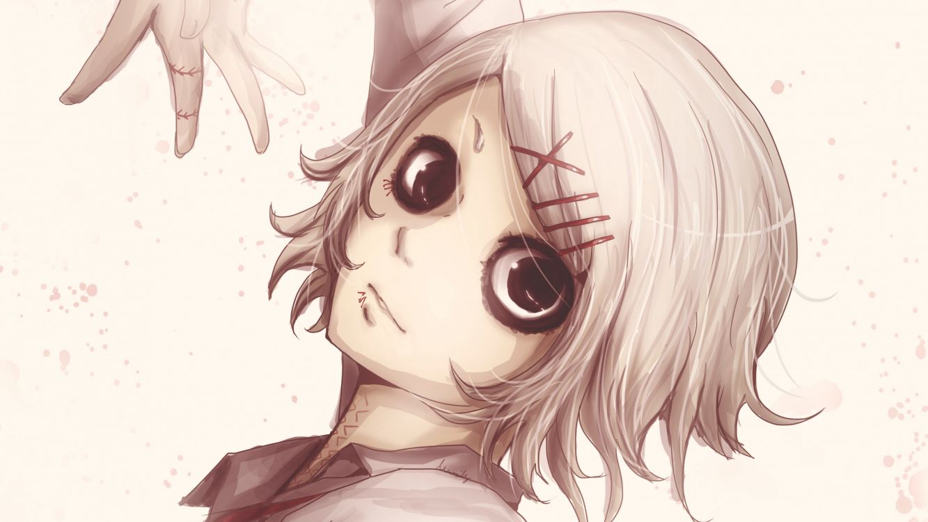 肯kaneki, 东京食尸鬼, 头发, 鼻子, 皮肤 壁纸 2560x1440 允许