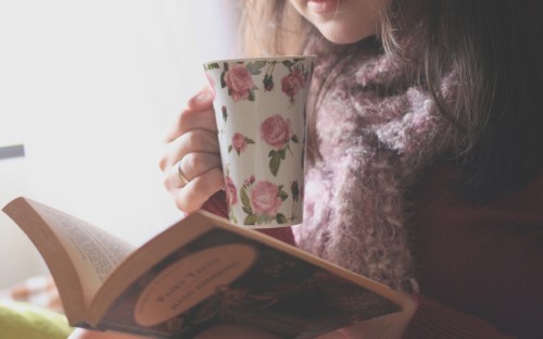 Image pink, reading, cup, drink, tea