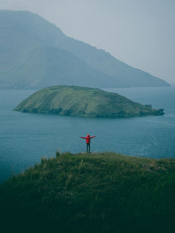 sea, green, coast, hill, mountain