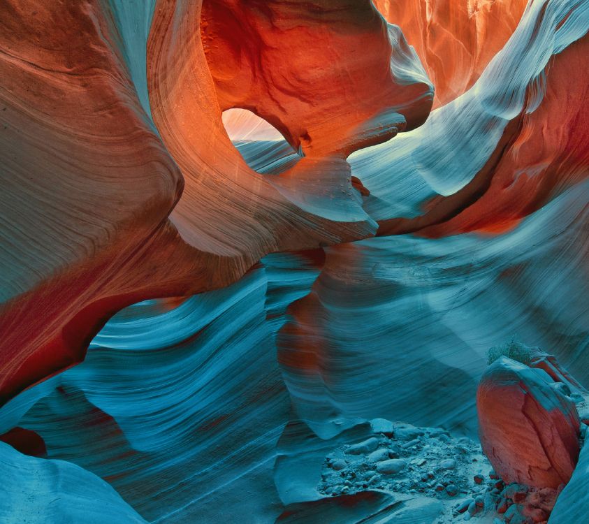 Antilopenschlucht Jure Kravanja, Antelope Canyon, Kunstfarbe, Azure, Farbe. Wallpaper in 2880x2560 Resolution
