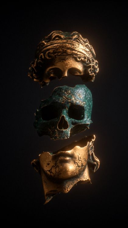 Smartphone, Cabeza, Quijada, Escultura, Arte. Wallpaper in 1968x3498 Resolution