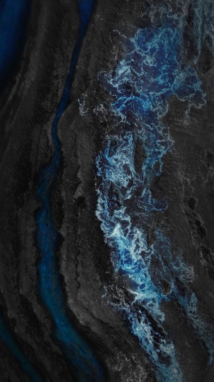 流体, 液体, 风波, 形成, 电蓝色的 壁纸 3240x5760 允许