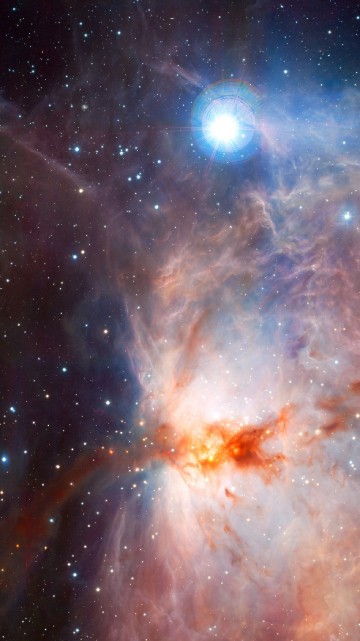 Image blue and white galaxy illustration