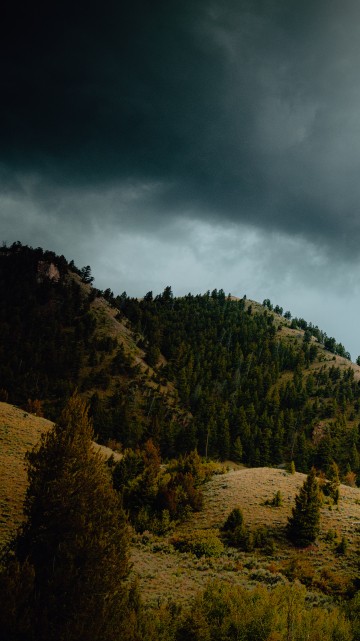 Image mountainous landforms, green, hill, sky, cloud