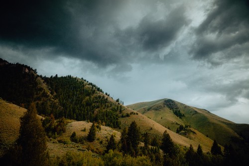 Image mountainous landforms, green, hill, sky, cloud