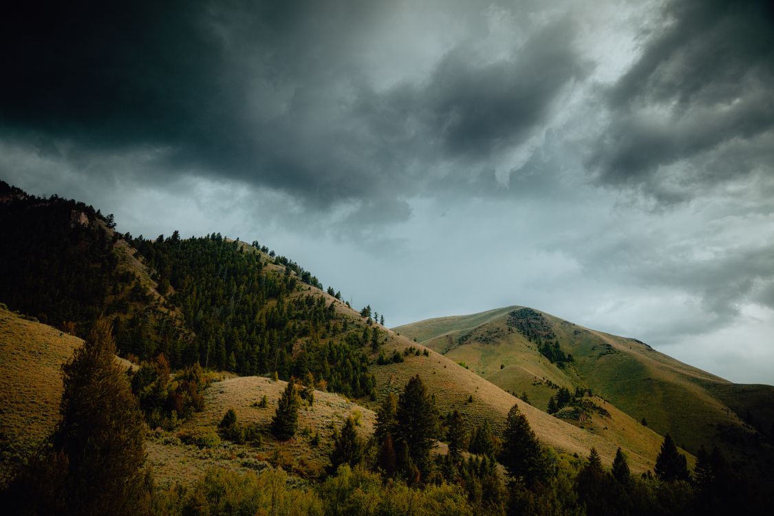 mountainous landforms, green, hill, sky, cloud