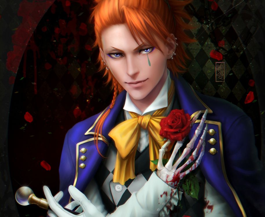黑色的管家, Ciel Phantomhive, 均匀, 长长的头发, 微笑 壁纸 2474x2028 允许