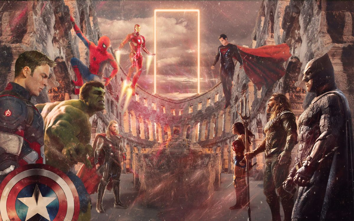 蝙蝠侠, Marvel, Dc漫画, 绿巨人, Thanos 壁纸 3840x2400 允许