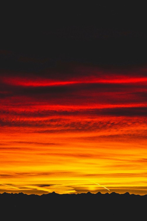 Image sunset, afterglow, horizon, red, sunrise