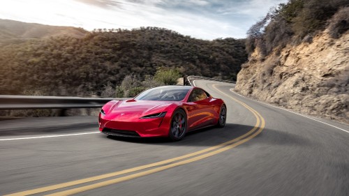 Image Tesla Roadster, Tesla, cars, sports car, tire