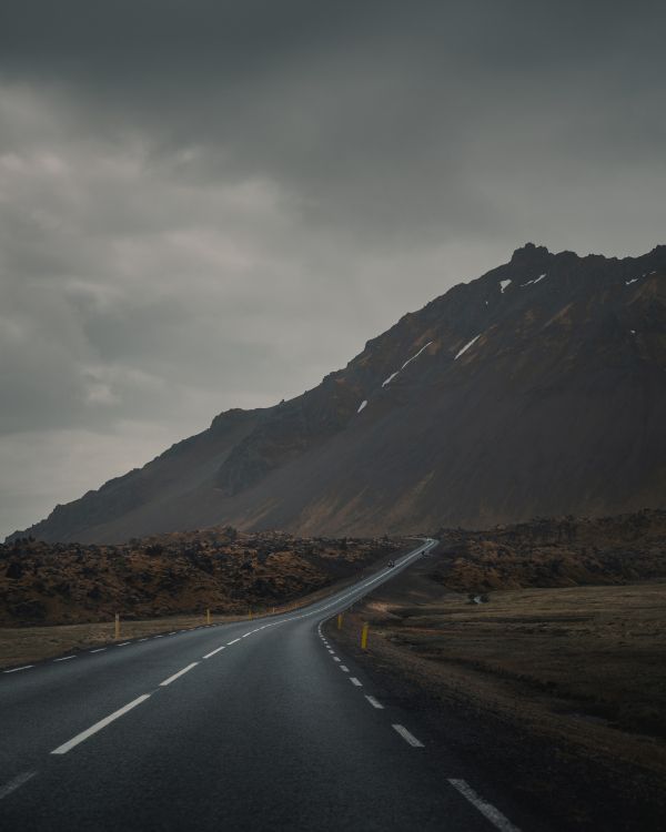 cloud, road, highland, mountainous landforms, mountain