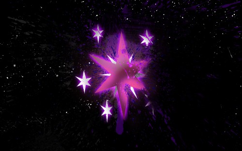 Image purple and pink star with lights