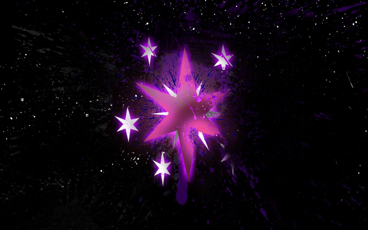 purple and pink star with lights