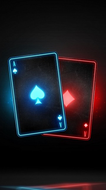 Image neon poker, poker, playing card, casino, playing card game