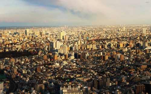 Image aerial view of city buildings during daytime