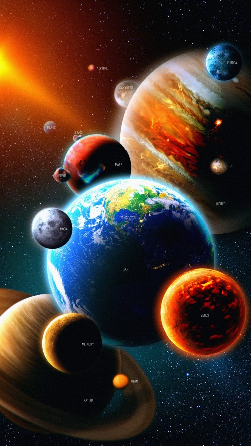 Image solar system, planet, earth, sun, atmosphere