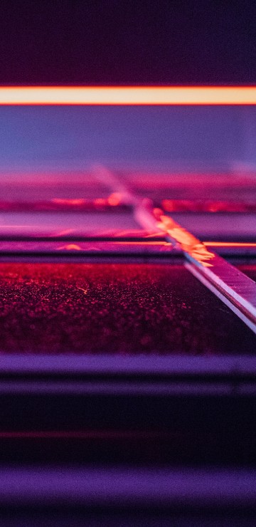 Image red and black light in dark room