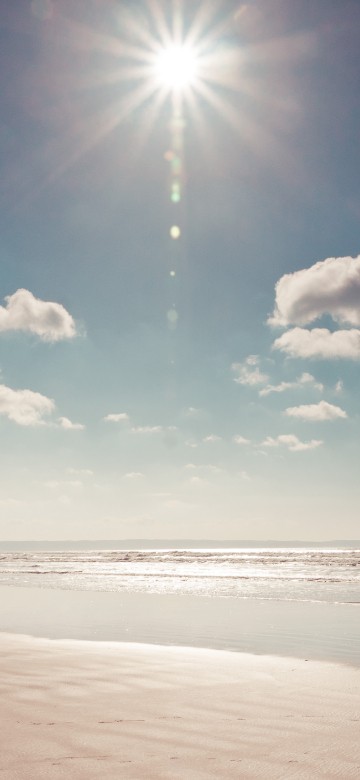 Image white clouds and blue sky over the sea