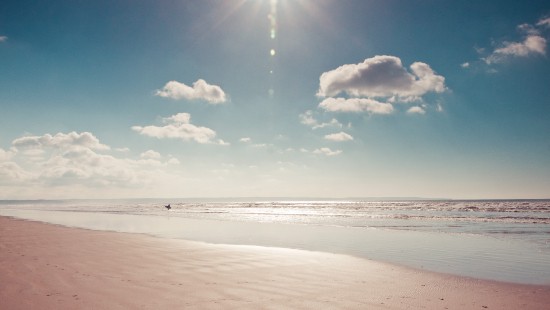 Image white clouds and blue sky over the sea