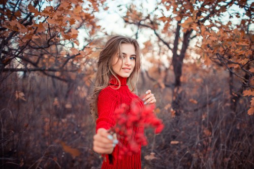 Image red, People in nature, hair, nature, leaf