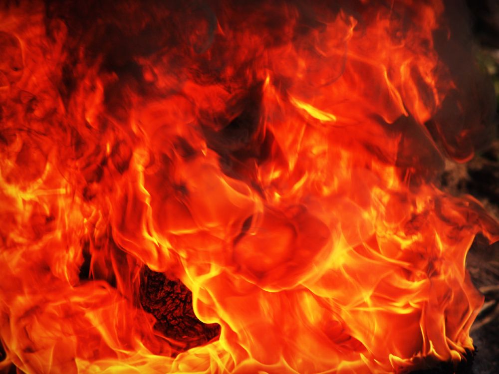 orange and red fire digital wallpaper