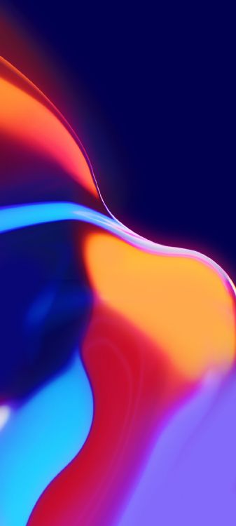 Neon, Welle, Waves, Orange, Digitale Kunst. Wallpaper in 1080x2400 Resolution