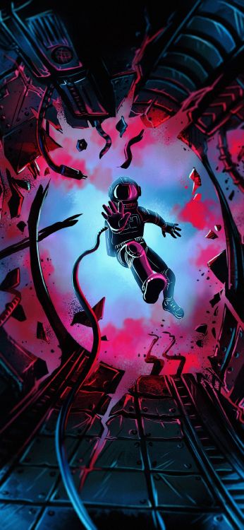 Astronaute Perdu, Astronaute, Espace Extérieur, Purple, Pink. Wallpaper in 1080x2340 Resolution