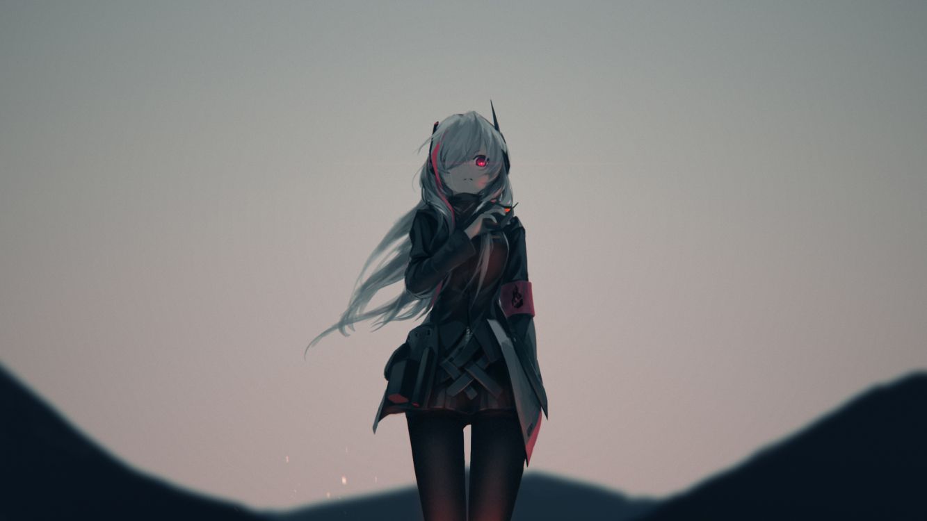 Femme en Robe Noire et Rouge Personnage D'anime. Wallpaper in 2480x1395 Resolution