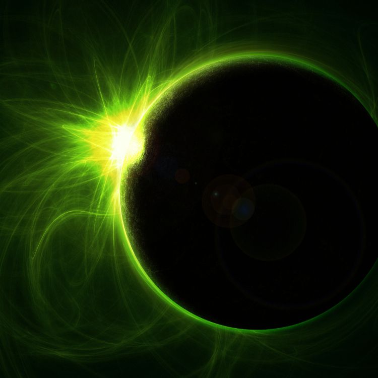 Illustration de la Lumière Verte et Noire. Wallpaper in 3600x3600 Resolution