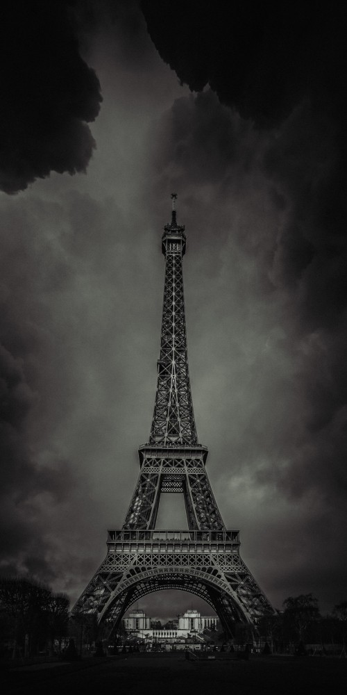 Image Champ de Mars, eiffel tower, trocadro square, cloud, atmosphere