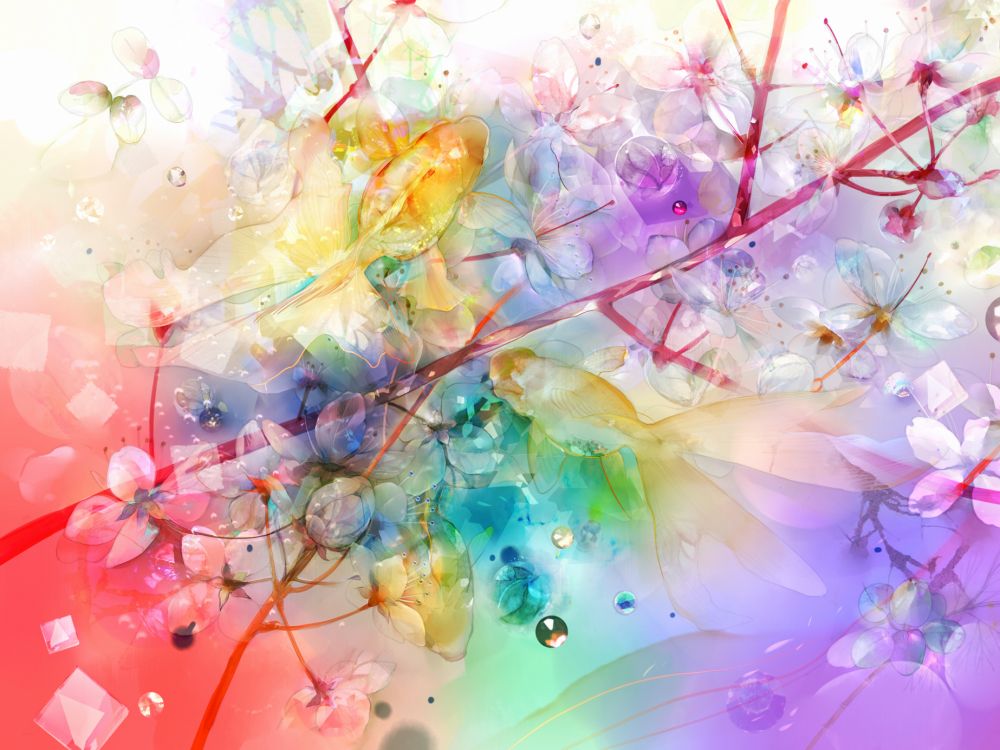 Pintura Abstracta Rosa y Verde. Wallpaper in 2048x1536 Resolution