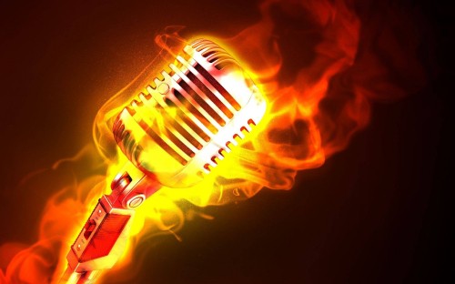 Image microphone, heat, orange, fire, open mic