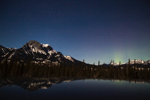 Image mountain, night, mountain range, night sky, aurora