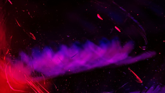 Image purple and blue lights in a dark room