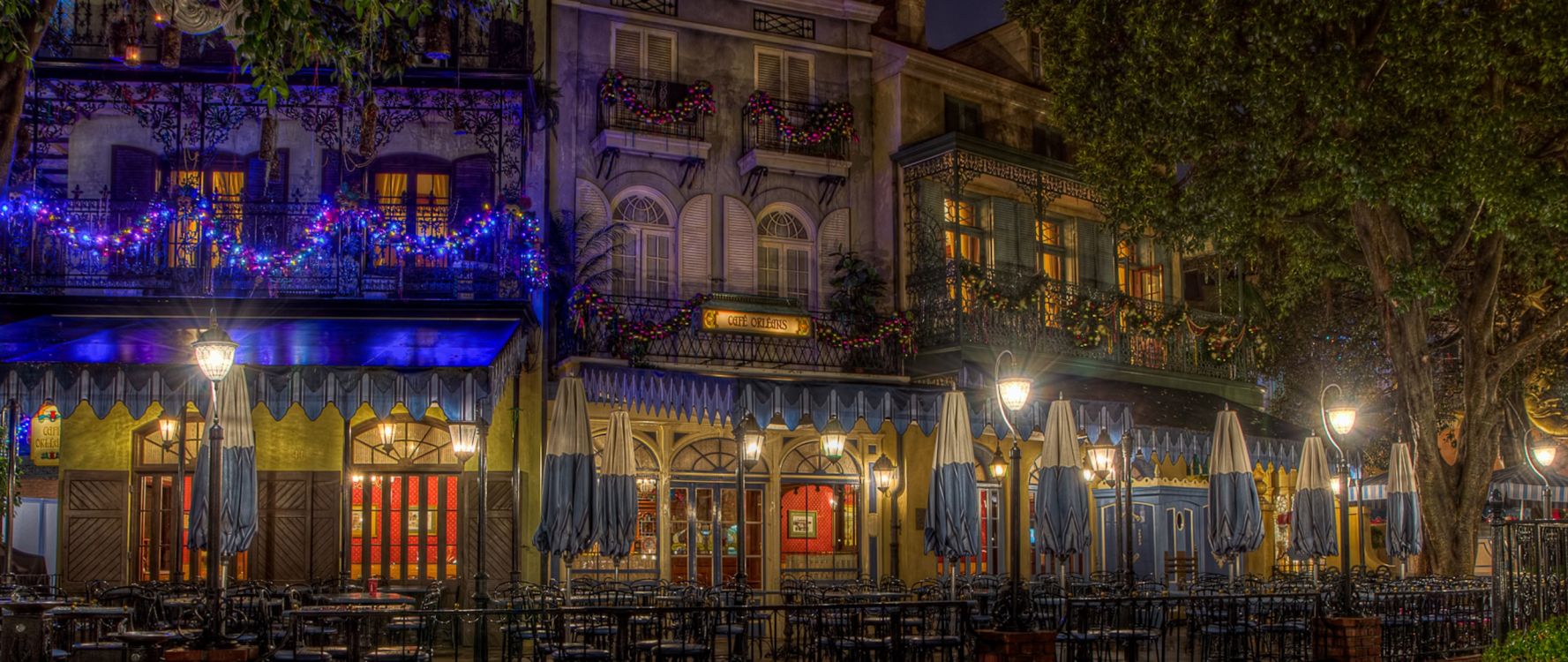 New Orleans, Nacht, Wahrzeichen, Fassade, Reflexion. Wallpaper in 2560x1080 Resolution