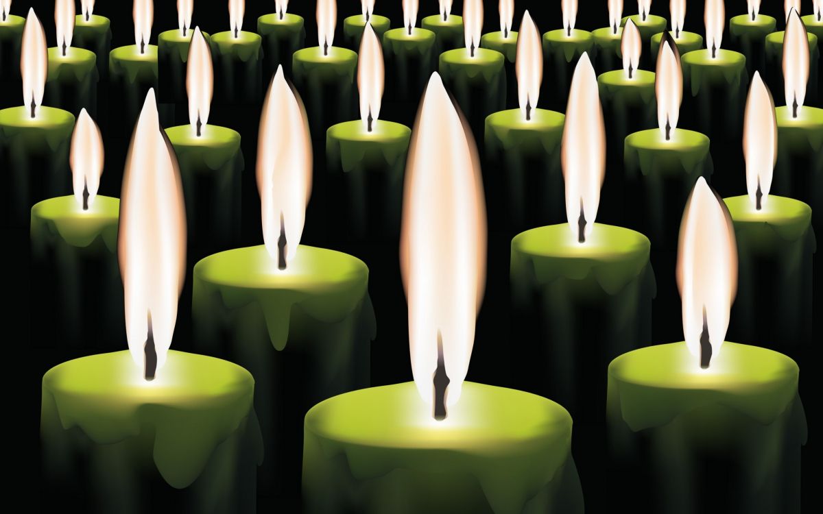 candle, vector graphics, wax, green, light