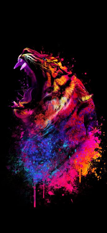 Obscurité, Android, Amoled, Liquid, Pink. Wallpaper in 1080x2340 Resolution