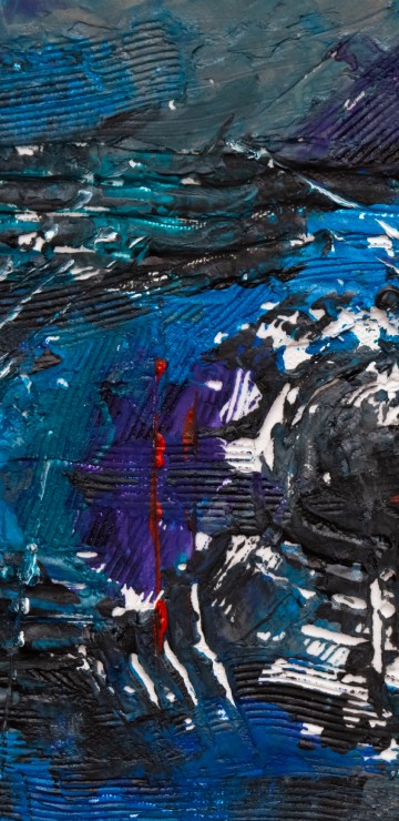 Image blue red and white abstract painting