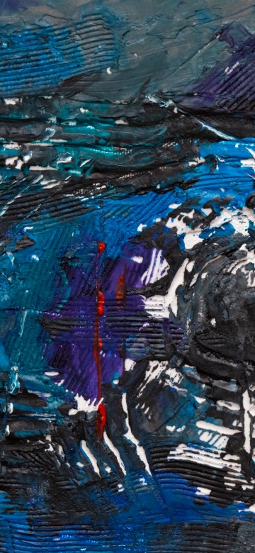 Image blue red and white abstract painting