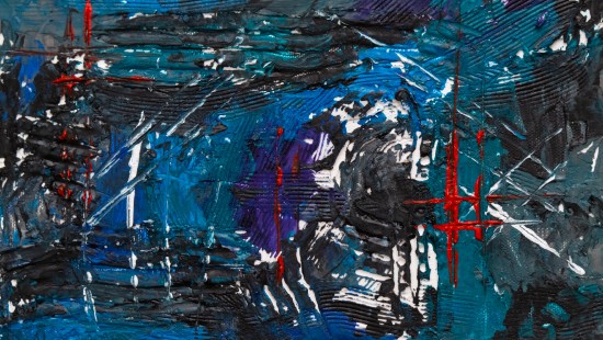 Image blue red and white abstract painting