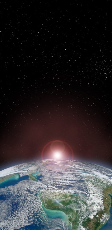 Image blue and green planet earth