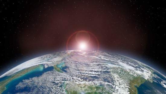 Image blue and green planet earth