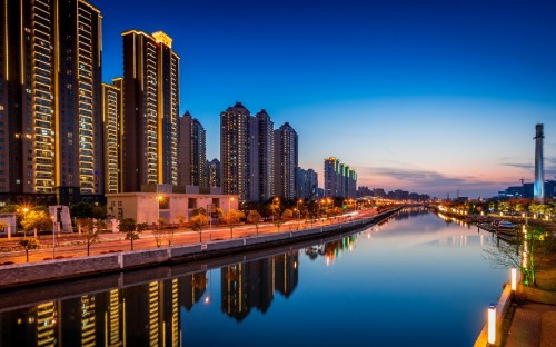 Image Shanghai, building, tower block, reflection, city