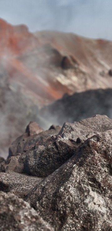 Image gray rock formation during daytime