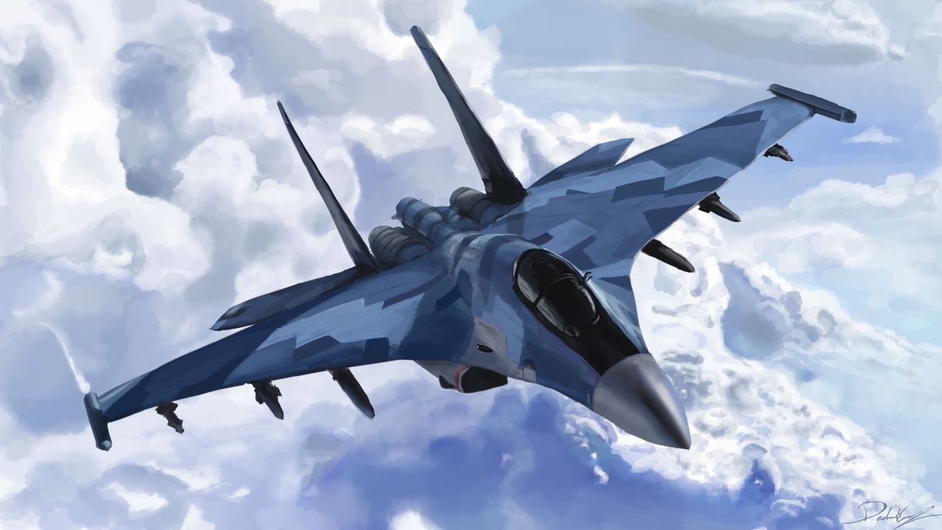 Gray Fighter Jet Flying in The Sky. Wallpaper in 5000x2815 Resolution