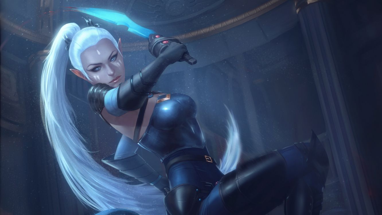 Frau im Schwarzen Anzug Anime-Charakter. Wallpaper in 2123x1195 Resolution