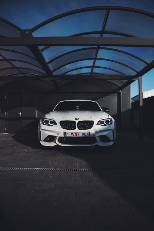 Image white bmw m 3 on parking lot